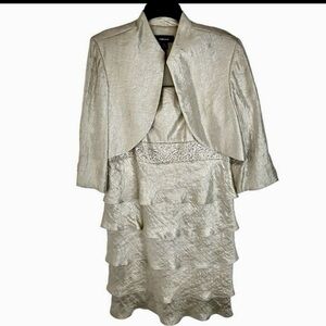 R&M Richards Silver Dress with Jacket